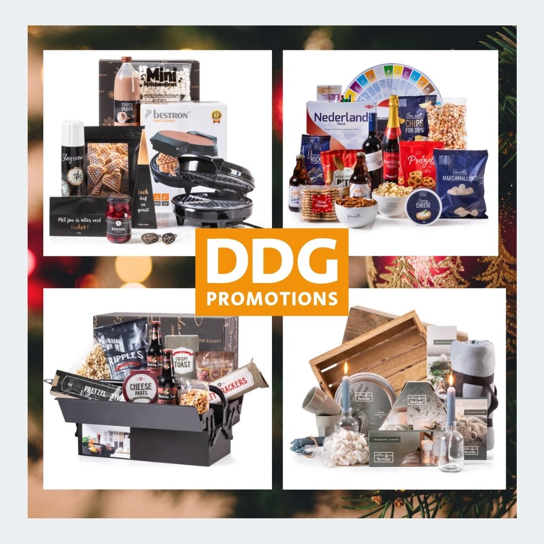 Diverse geschenken voor de feestdagen van DDG Promotions